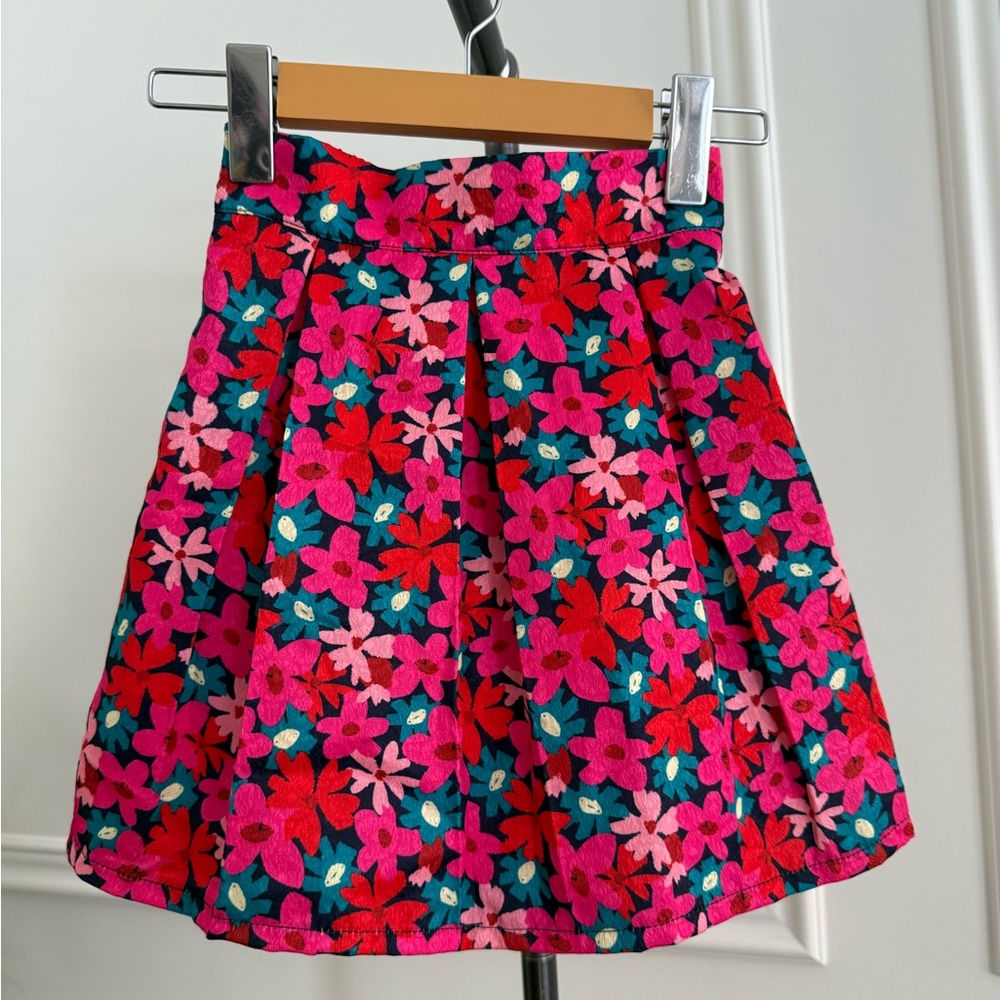 MINI MOLLY- Floral Kids Skirt - Pink and Red